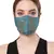 Anekaant   Ply Turquoise Blue & Gold Faux Silk Floral Textured Embellished Fabric Fashion Mask