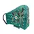 Anekaant   Ply Green & Gold Faux Silk Botanical Embellished Fabric Fashion Mask