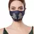 Anekaant   Ply Navy Blue & Silver Faux Silk Botanical Embellished Fabric Fashion Mask
