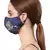 Anekaant   Ply Navy Blue & Silver Faux Silk Botanical Embellished Fabric Fashion Mask