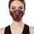 Anekaant   Ply Maroon & Gold Faux Silk Floral Printed Fabric Fashion Mask