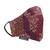 Anekaant   Ply Maroon & Gold Faux Silk Floral Printed Fabric Fashion Mask