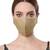 Anekaant   Ply Greenish Gold Faux Silk Botanical Printed Fabric Fashion Mask