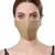 Anekaant   Ply Greenish Gold Faux Silk Botanical Printed Fabric Fashion Mask