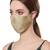 Anekaant   Ply Greenish Gold Faux Silk Botanical Printed Fabric Fashion Mask