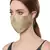 Anekaant   Ply Greenish Gold Faux Silk Botanical Printed Fabric Fashion Mask