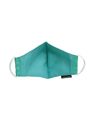   Ply Turquoise Blue & Multi Cotton Foliage Embroidered Fabric Fashion Mask 5