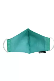   Ply Turquoise Blue & Multi Cotton Foliage Embroidered Fabric Fashion Mask