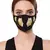 Anekaant   Ply Black & Yellow Cotton Floral Embroidered Fabric Fashion Mask