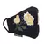 Anekaant   Ply Black & Yellow Cotton Floral Embroidered Fabric Fashion Mask