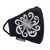 Anekaant   Ply Black & Silver Cotton Foliage Embroidered Fabric Fashion Mask