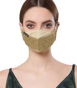   Ply Gold Faux Silk Foliage Embellished Fabric Fashion Mask