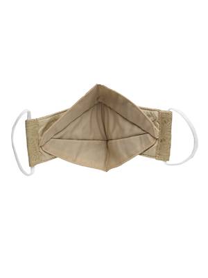   Ply Gold Faux Silk Foliage Embellished Fabric Fashion Mask 5