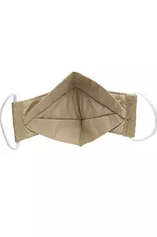   Ply Gold Faux Silk Foliage Embellished Fabric Fashion Mask