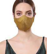 Anekaant   Ply Green Faux Silk Solid Shimmer Fabric Fashion Mask