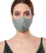   Ply Grey Faux Silk Solid Shimmer Fabric Fashion Mask
