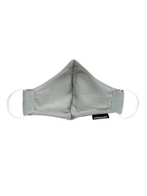   Ply Grey Faux Silk Solid Shimmer Fabric Fashion Mask 5