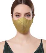   Ply Mehandi Green Faux Silk Solid Shimmer Fabric Fashion Mask