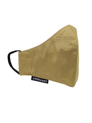   Ply Mehandi Green Faux Silk Solid Shimmer Fabric Fashion Mask 4