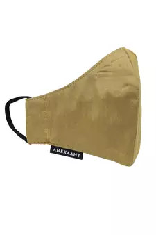   Ply Mehandi Green Faux Silk Solid Shimmer Fabric Fashion Mask