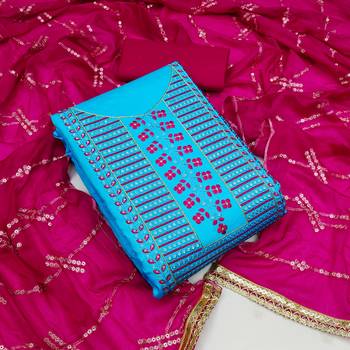 Sky-blue sequins cotton salwar 1