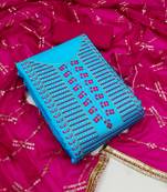 Sky-blue sequins cotton salwar