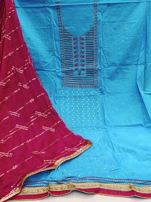 Sky-blue sequins cotton salwar 2