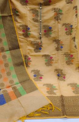 Beige woven jacquard salwar 2