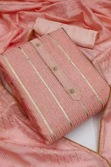 Peach woven chanderi salwar