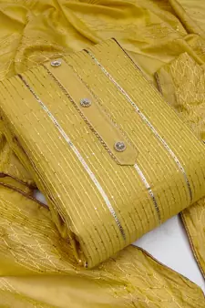 Yellow woven chanderi salwar