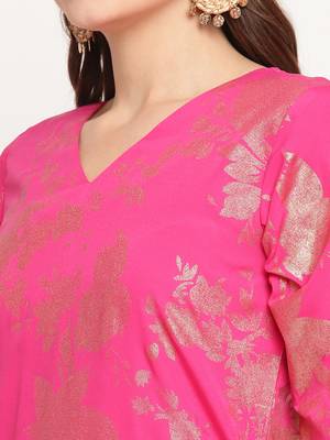 Ahalyaa Dark Pink Rayon Printed Salwar Suit sets With Dupatta 3