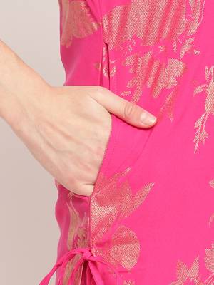 Ahalyaa Dark Pink Rayon Printed Salwar Suit sets With Dupatta 5