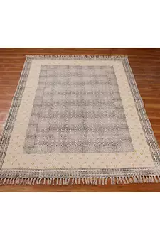 3x5-Feet Hand Block Printed Rug  Cotton Dhurrie Area Rugs  Carpet Flatwoven Throw Rug