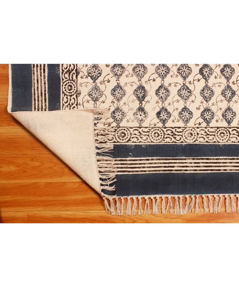 4x6Feet  Cotton Dhurrie Hand Block Printed Carpet Boho s Area Rugs  Stair Art Decor Throw Rug Flatwoven 
