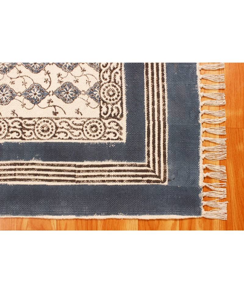 4x7Feet  Cotton Dhurrie Hand Block Printed Carpet Boho s Area Rugs  Stair Art Decor Throw Rug Flatwoven 