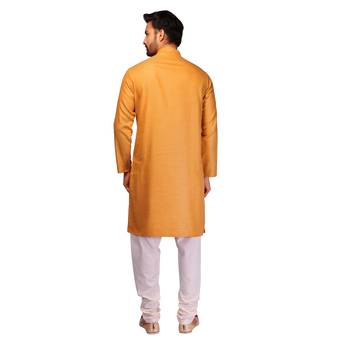 Yellow brasso brocade kurta-pajama 2