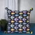 Chintz Black & Multi Color Polycotton Damask Digital Printed Cushion Cover with Pom Poms (16x16 inch)