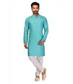 Green brasso brocade kurta-pajama