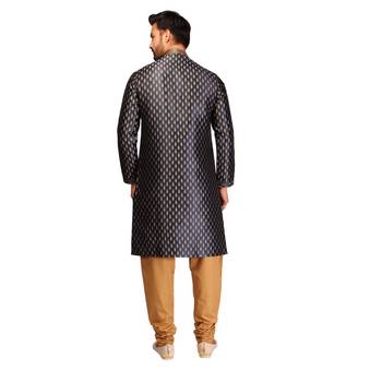 Black brasso brocade kurta-pajama 2