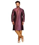 Maroon brasso brocade kurta-pajama