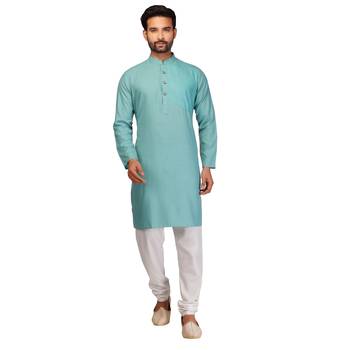  green brasso cotton kurta-pajama 1