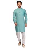  green brasso cotton kurta-pajama
