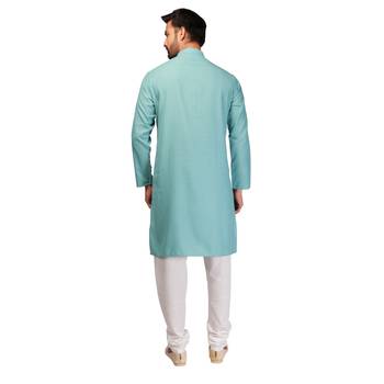  green brasso cotton kurta-pajama 2