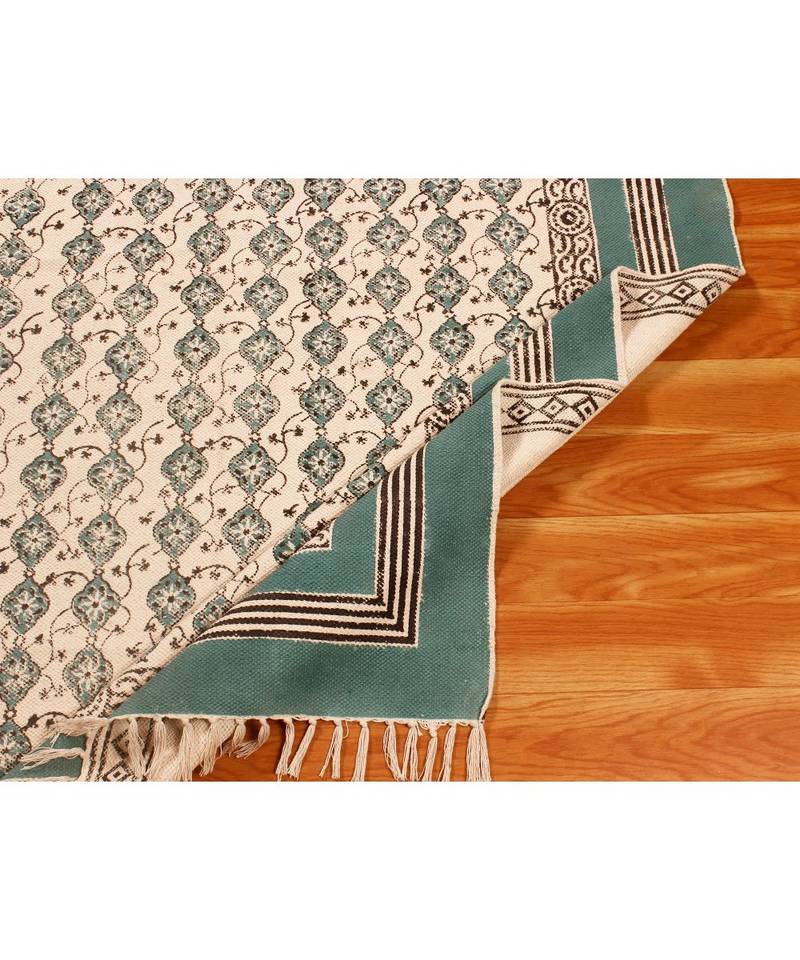 11x11FeetSquare Indian Hand Block Printed Cotton   Area Rugs  Stair Art Decor Carpet  Bohomian 