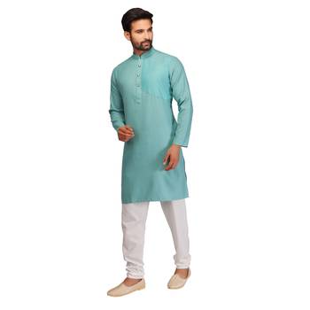  green brasso cotton kurta-pajama 4