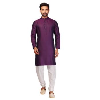 Maroon brasso brocade kurta-pajama 1
