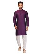 Maroon brasso brocade kurta-pajama