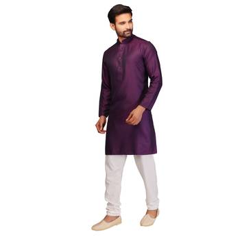 Maroon brasso brocade kurta-pajama 4