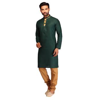 Green  brasso brocade kurta-pajama 4