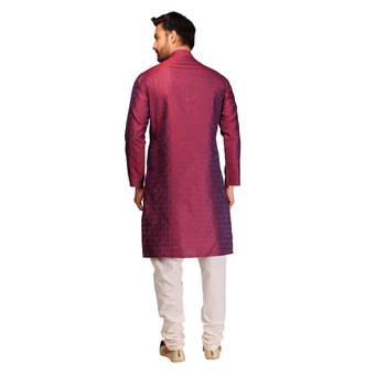 Maroon brasso silk kurta-pajama 2